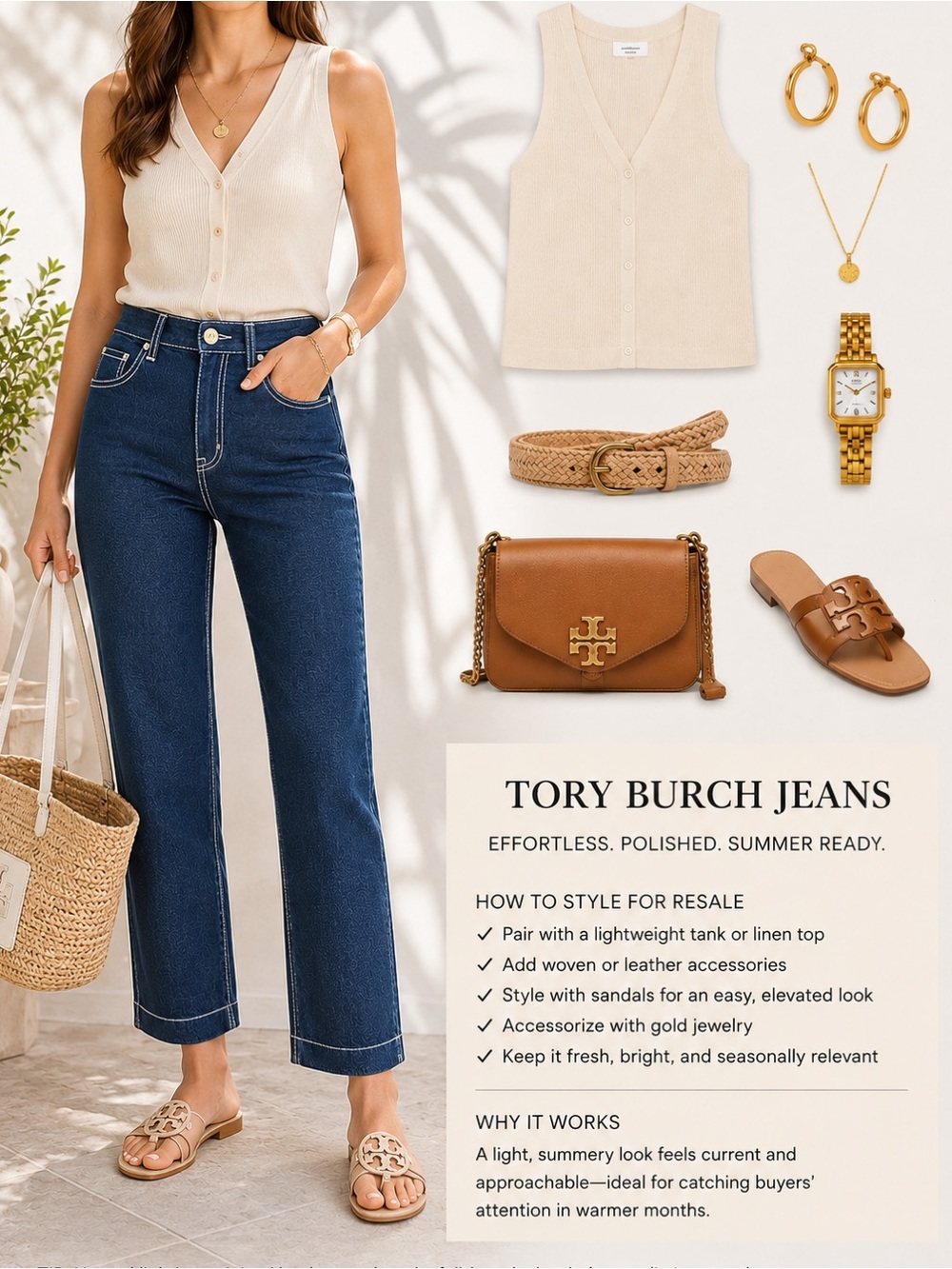 Tory Burch Blue Ankle & Cropped Jeans‎